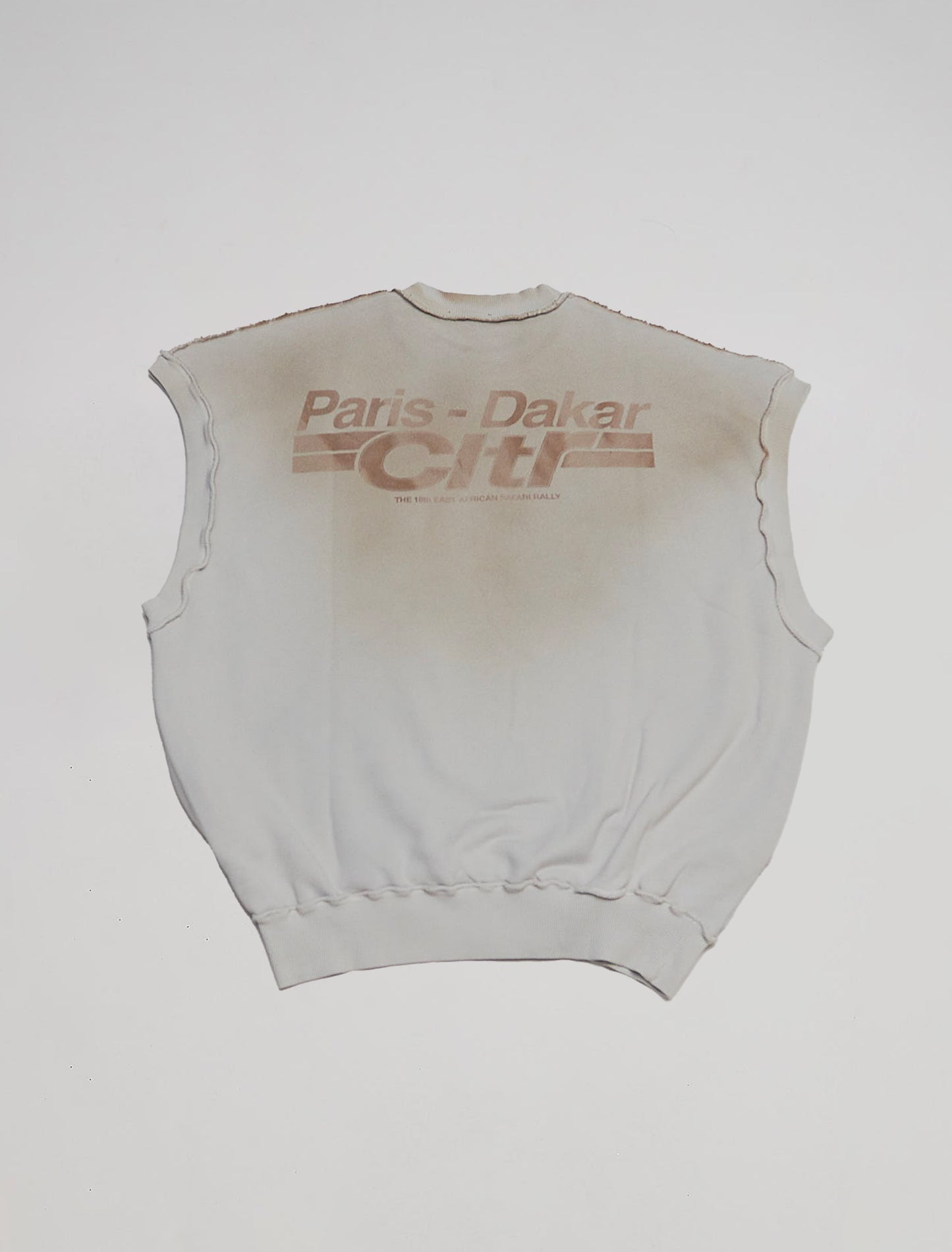 GA016 Sleeveless Crewneck Sweatshirt White