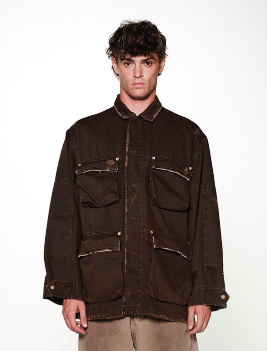 A076 POCKETED JACKET EARTH BROWN