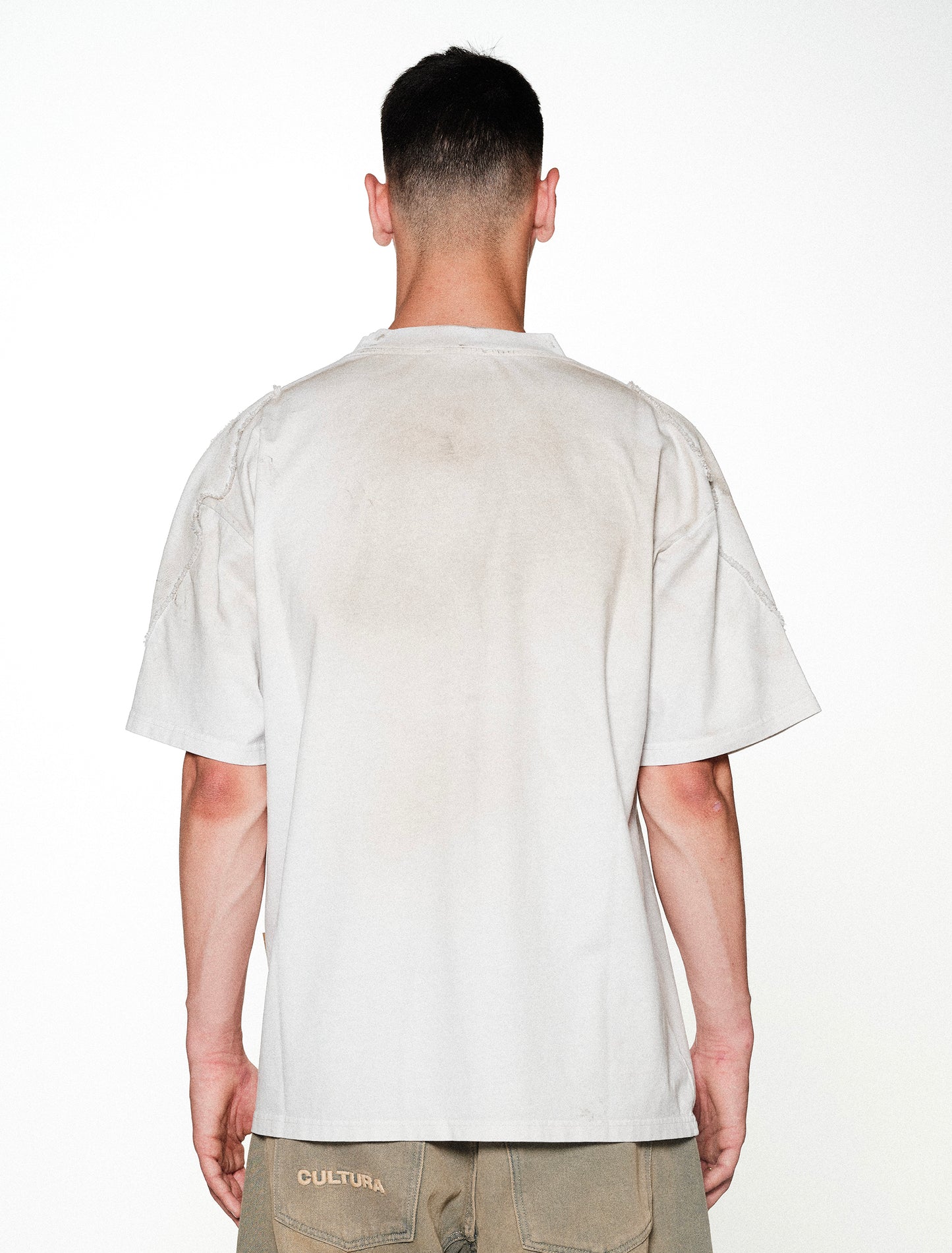 A008 BIKER TEE DIRTY WHITE
