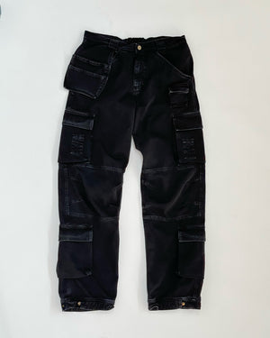 C012 CARGO PANT (BLACK DENIM)