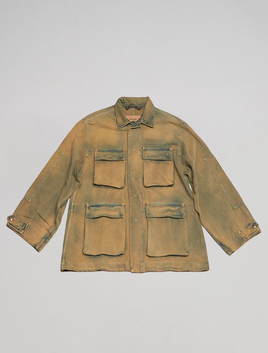 Pocketed Jacket Denim Sand