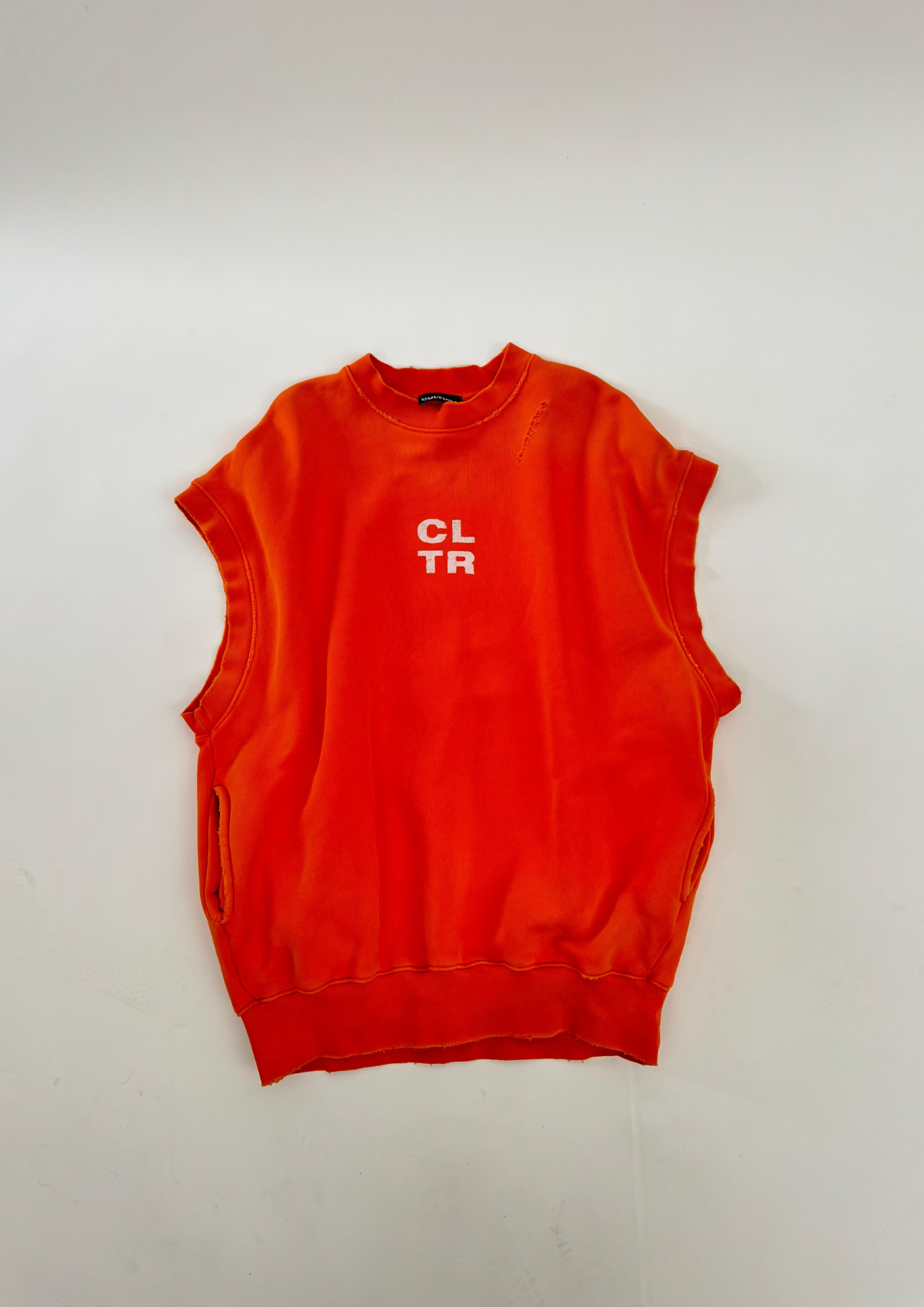 Orange Jersey Sleeveless CLTR Logo B014