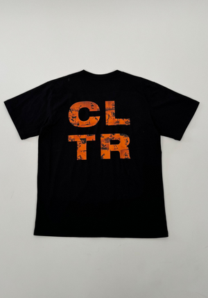 Black T-shirt Orange Logo  B004