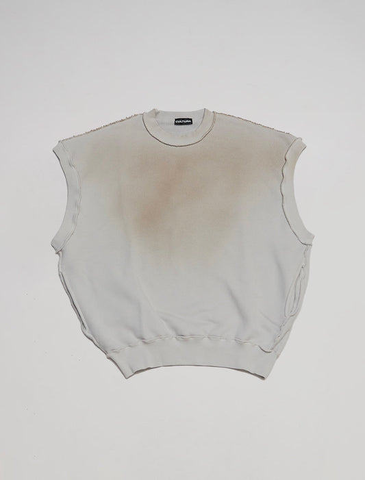 Sleeveless Crewneck Sweatshirt White