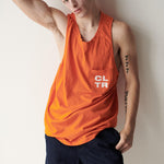 Orange Tanktop CLTR Logo Vintage Effect B013